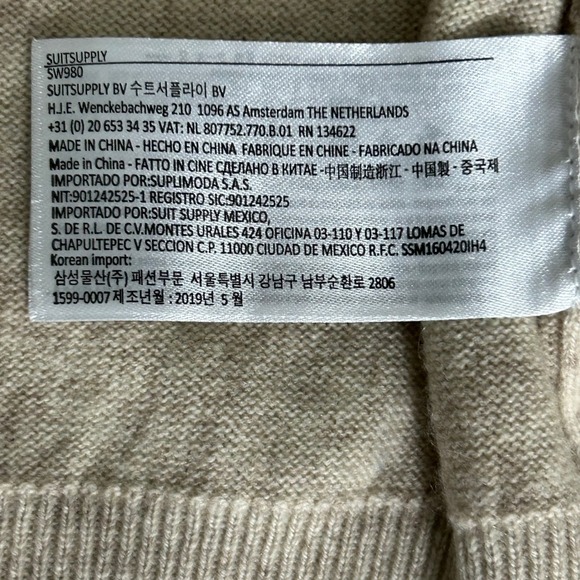 Suitsupply Mens Cashmere Wool Colorblock Crew Sweater Size Medium - Picture 6 of 9